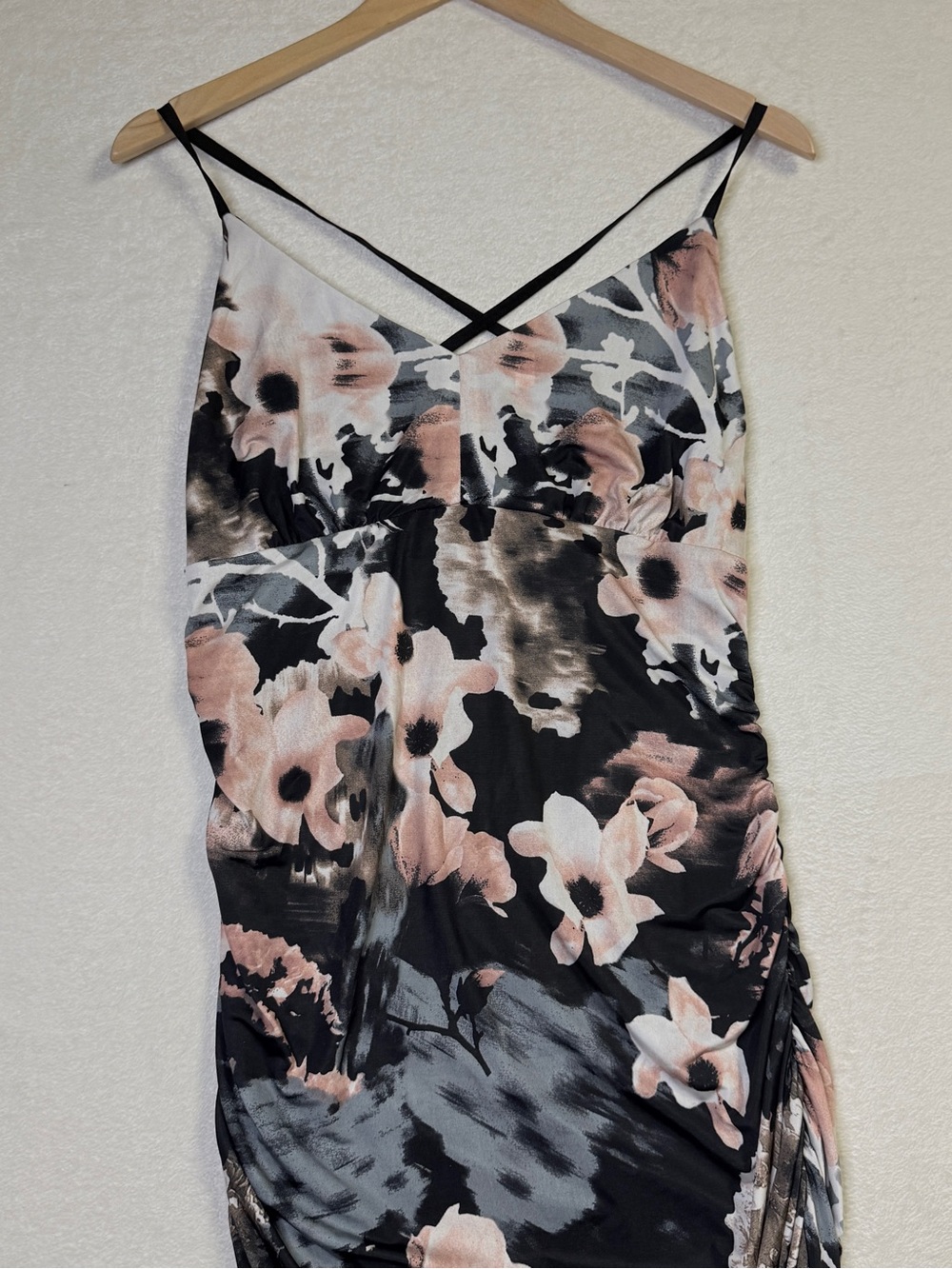 VENUS Black and Blush Pink Floral Camisole Slip